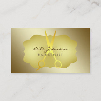 Hair Stylist Gold Glitter Saloon Professional Business Card