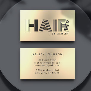 Hair Stylist Gold Modern Metallic Professional Business Card