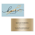 Hair Stylist Gold Scissor Elegant Baby Blue Salon