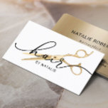Hair Stylist Gold Scissor Elegant Script Salon Business Card<br><div class="desc">Hair Stylist Gold Scissor Elegant Script Hair Salon Business Cards.</div>