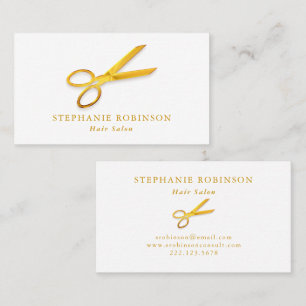 Hair Stylist Gold Scissors Barber Custom Business Card