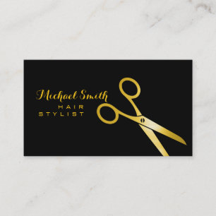 Hair Stylist Gold Scissors Business Card