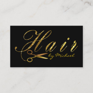 Hair Stylist Gold Scissors Script Appointment #15 Card