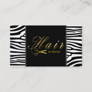 Hair Stylist Gold Scissors Script Appointment Card