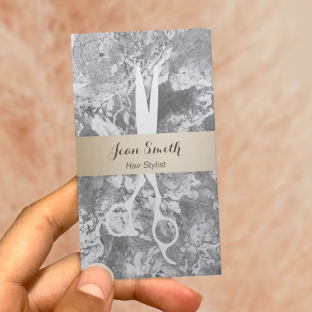 Hair Stylist Gold Striped Marble Stone Appointment (Creator Uploaded)