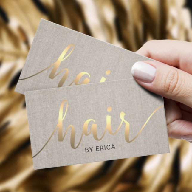 Hair Stylist Gold Typography Linen Appointment (Creator Uploaded)