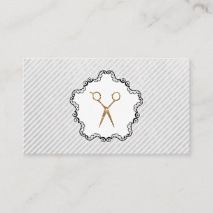 Hair Stylist Golden Scissor Business Card
