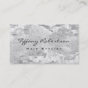 Hair Stylist Grey Wall Brick Design Modern Chic Business Card