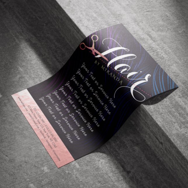 Hair Stylist Hairdresser Beauty Rose Gold Scissors Flyer (Creator Uploaded)