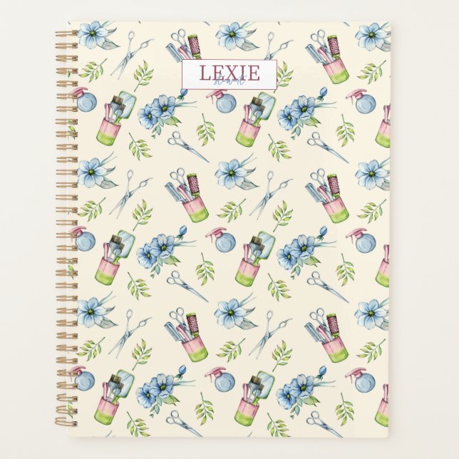 Hair Stylist, Hairdresser Beauty Salon Custom Planner (Front)