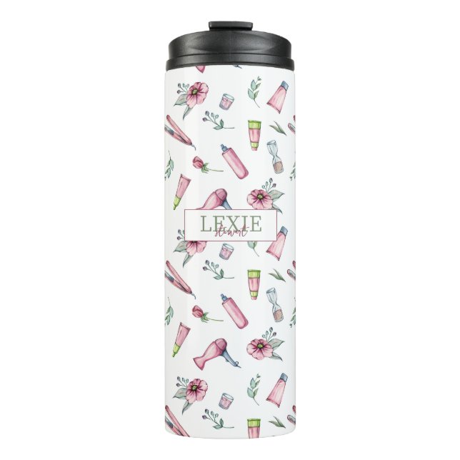 Hair Stylist, Hairdresser Beauty Salon Custom Thermal Tumbler (Front)