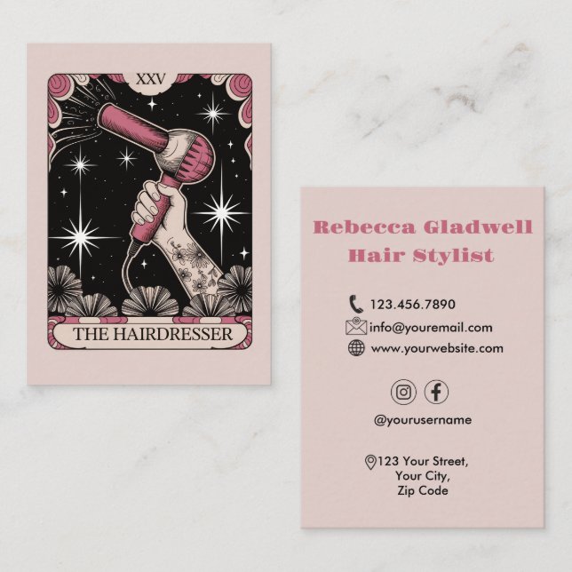 Hair Stylist Hairdresser Business Card (Front/Back)