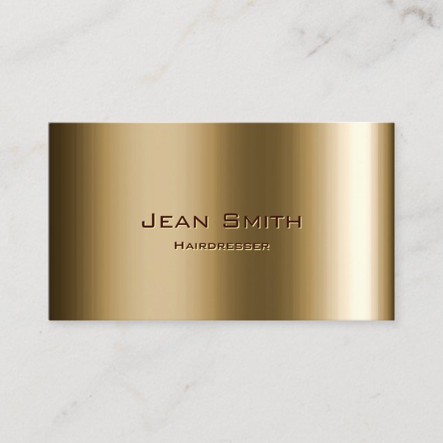 Hair Stylist Hairdresser Metal Bronze Beauty Salon Business Card (Front)