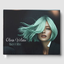 Hair stylist hairdresser modern quest book
