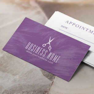 Hair Stylist Hairdresser Purple Salon Appointment Card