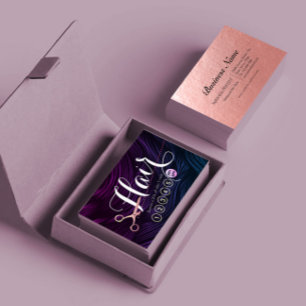 Hair Stylist Hairdresser Rose Gold Scissor Loyalty Card