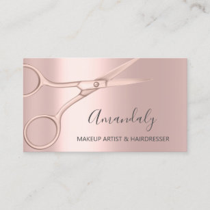Hair Stylist Hairdresser Rose Scissors Coiffeur Business Card