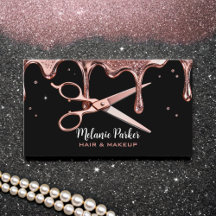 Hair Stylist Hairdresser Scissors Rose Drips Black
