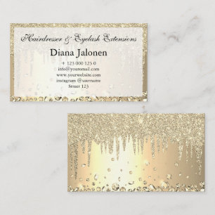 Hair Stylist Hairdresser Scissors Rose Gold Drip Business Card