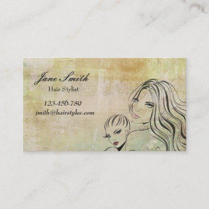 Hair stylist hairdresser vintage stylish business card