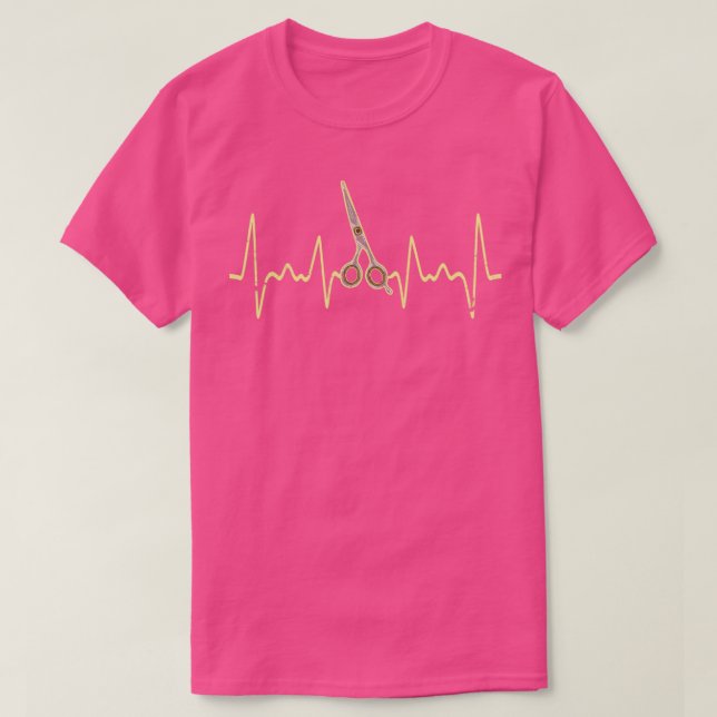 Hair Stylist Heartbeat Hairstylist T-Shirt (Design Front)