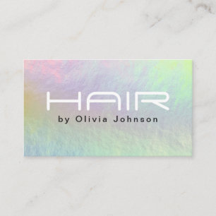 Hair Stylist Holographic Opal Stone Business Card