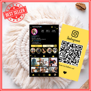 Hair Stylist   Instagram QR Code Business Card