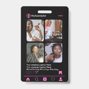 Hair Stylist Instagram QR CODE ID Badge
