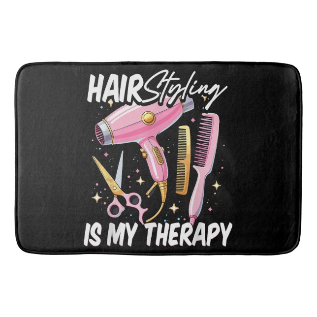 Hair stylist Is My Therapy Bath Mat (Front)