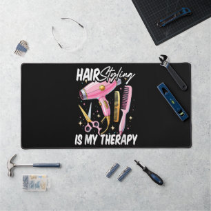 Hair stylist Is My Therapy Desk Mat
