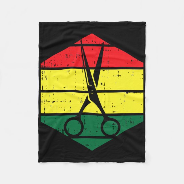 Hair-stylist Juneteenth Blm Black History Hairdres Fleece Blanket (Front)