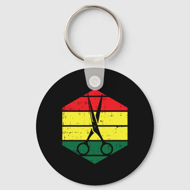 Hair-stylist Juneteenth Blm Black History Hairdres Key Ring (Front)