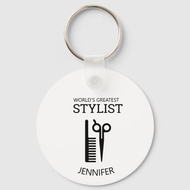 Hair Stylist Keyring (Front)