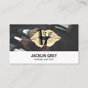 Hair Stylist Kiss   Stylist   Makeup Brushes Loyalty Card