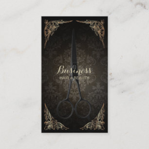 Hair Stylist Loyalty Punch Vintage Framed Damask Card