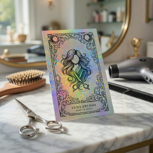 Hair Stylist   Makeup Artist Holographic Business Card