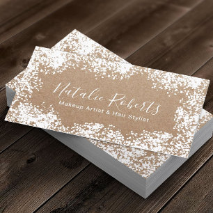Hair Stylist Makeup Artist Rustic Floral Kraft Business Card