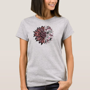 Hair Stylist Mauve and Pink Leopard Sunflower Tool T-Shirt