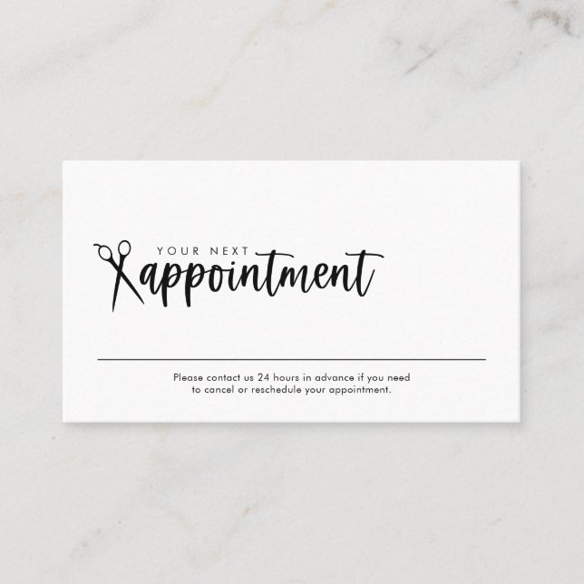 Hair Stylist Minimal Appointment Card (Front)