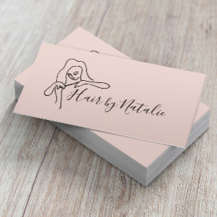 Hair Stylist Minimalist Blush Pink Beauty Salon Business Card