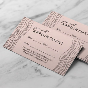 Hair Stylist Minimalist Blush Salon Appointment Card