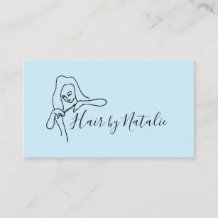 Hair Stylist Minimalist Light Blue Beauty Salon Business Card