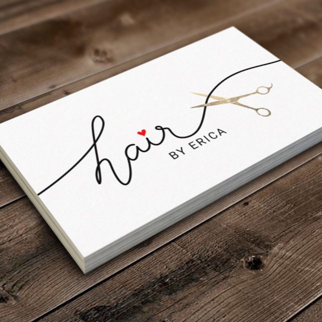 Hair Stylist Minimalist Typography Beauty Salon Mini Business Card (Creator Uploaded)