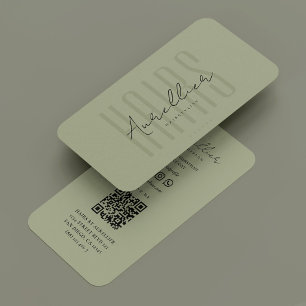 Hair Stylist Modern Hairstylist Sage  Business Card