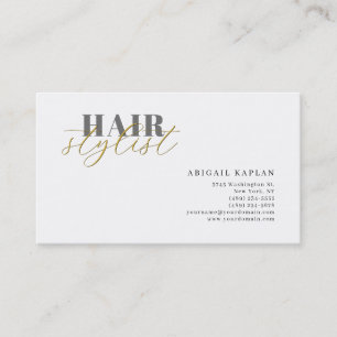 Hair Stylist Modern Minimalist Plain Professional Business Card