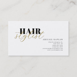 Hair Stylist Modern Minimalist Plain Profile Business Card