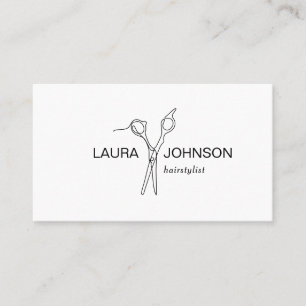 Hair Stylist Modern Minimalist Simple Scissors Business Card