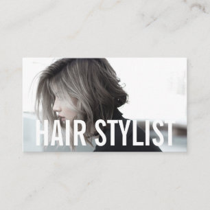 Hair stylist modern photo business card