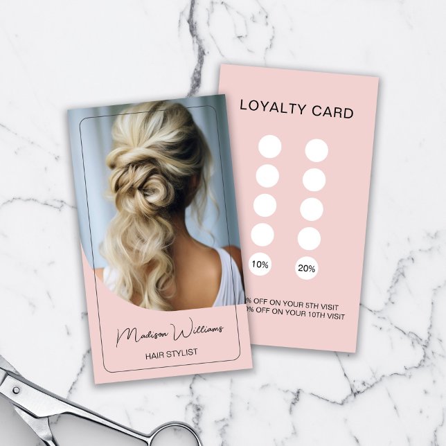 Hair Stylist Modern Pink Loyalty Card (Create your own Hair Stylist Loyalty Card)