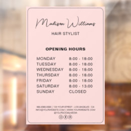 Hair Stylist Modern Pink Opening Hours